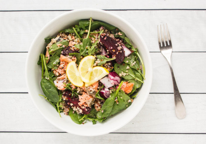 salmon beet salad